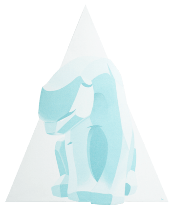 Ice blue polar bear on white triangle par Anne Juliette Dechamps