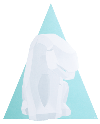 White polar bear on ice blue triangle par Anne Juliette Dechamps