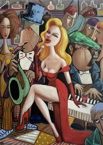 Lady in Red sings Jazz by Ta Byrne