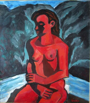 Baigneuse au bord de la Rivière von Michel de Gouttes