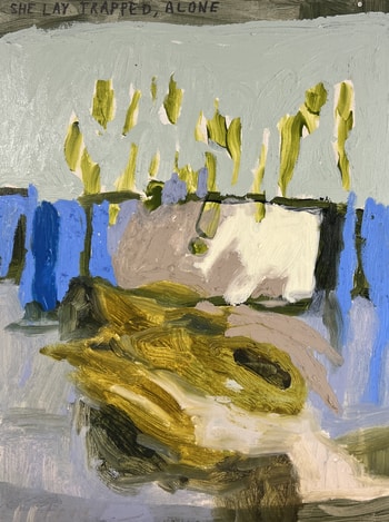 She lay trapped, alone by Daisy Billowes