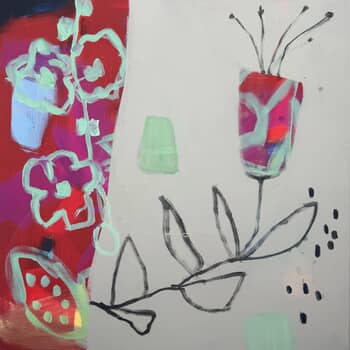 Hollyhocks & Seed Heads by Laura Cramer