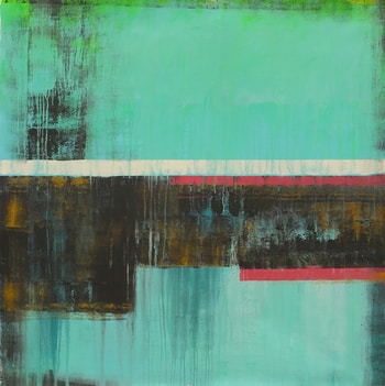 Untitled Black Turquoise by Ronald Hunter