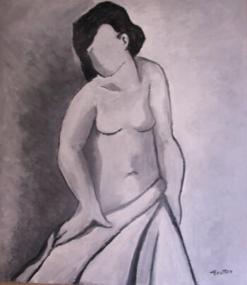 Modèle féminin se recouvrant. von Michel de Gouttes