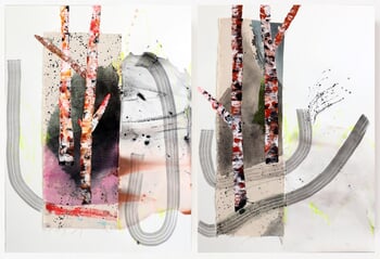 Birch Abstractions 02 von Poovi Art