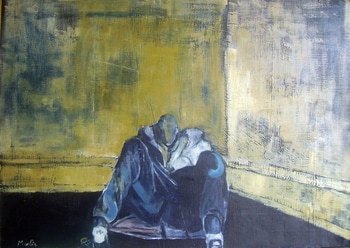 Homme assis sur le sol von Pascal Marlin