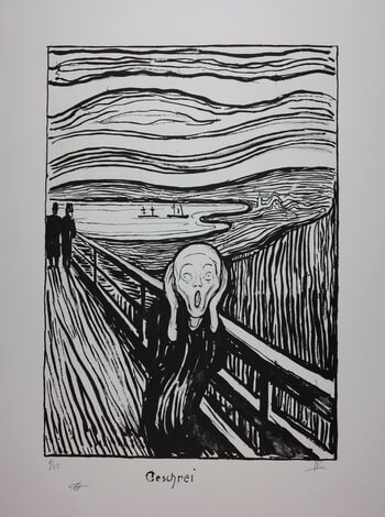 LE CRI / THE SCREAM / GESCHREI - 1895 | NOIR & BLANC by Edvard Munch