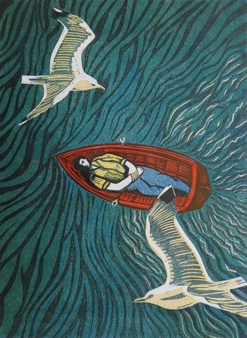 The Dreamer (red boat) A/P XX by Kit Boyd