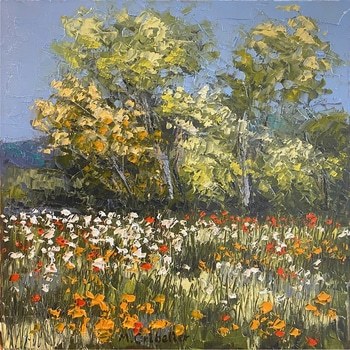 Champ fleuri en été à Giverny by Michel Cribelier