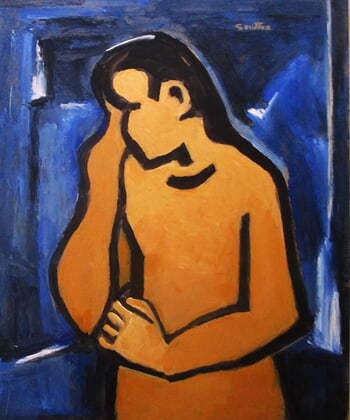 Croquis sur fond bleu by Michel de Gouttes