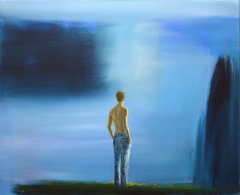 l'instant où Raphaël , un peu dans la position du personnage de Friedrich, se remémora la pensée de Michaux: " Un jour en ma présence un mage retira l'horizon autour de moi." par François Pagé