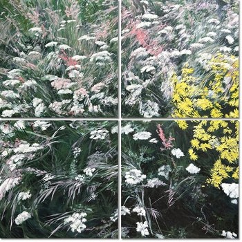 Herbes 8 quadriptyque by Martine Lafont