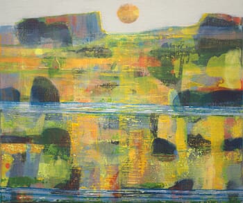 Lune rousse, le paysage t'allait si bien ! même la chapelle semblait s'effacer. par François Pagé