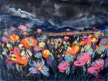 Midnight bloom by Nataliia Karavan
