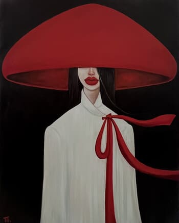 Girl in a red hat by Ta Byrne