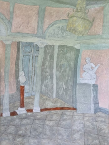  Intérieur Viennois Pastel avec Sculptures  by Maria Magenta