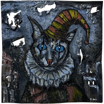 Tableau métal - Chat Arlequin by Philippe Buil