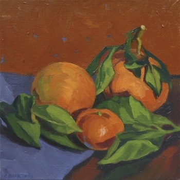 Agrumes et feuilles par Hélène Courtois-Redouté
