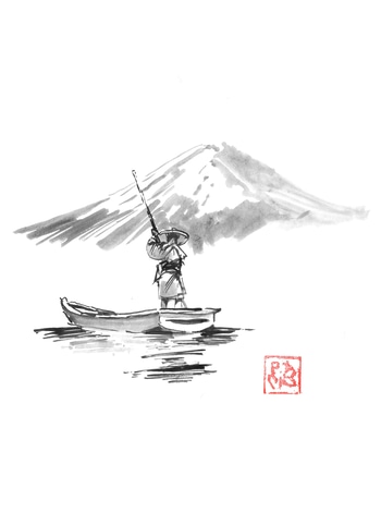 Boat in front of fuji san von Péchane