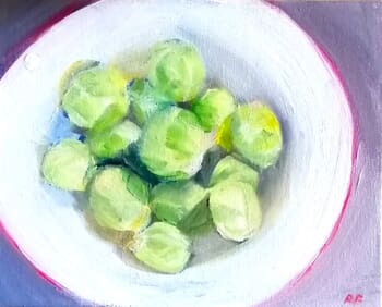 Bowl of brussels by Rosemary Burn