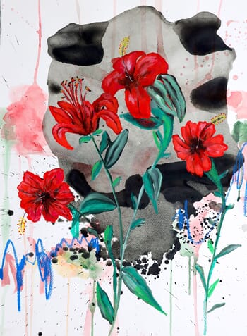 Crimson harmony by Poovi Art