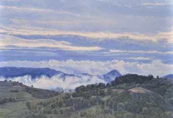 Roches de Mariol in the mist, morning light par Anne Baudequin