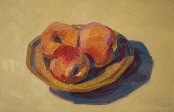 pêches jaunes rouges dans un plat by Olivier Payeur
