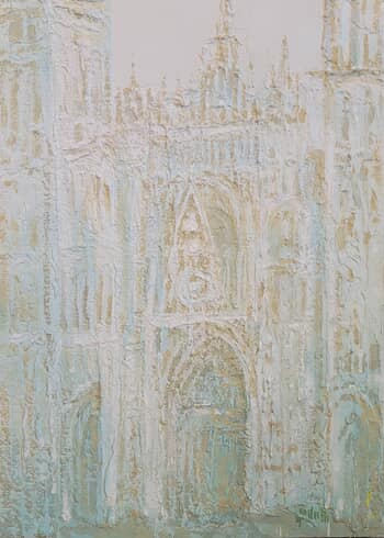 Cathédrale de Rouen 20 ( ochre et menthe ) by Wayne Sleeth