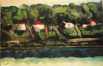 Hameau vu du canal. by Michel de Gouttes