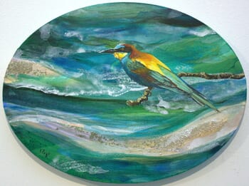 C'était fin avril, le guêpier de retour du Ghana guettait les moucherons sur la Loire. by François Pagé