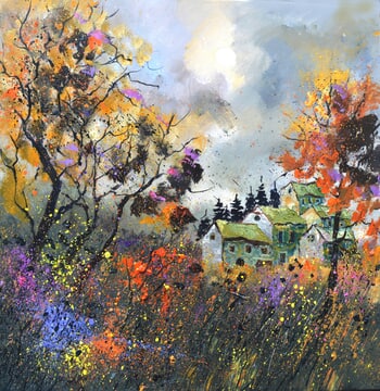 A few houses in autumn  by Pol Ledent