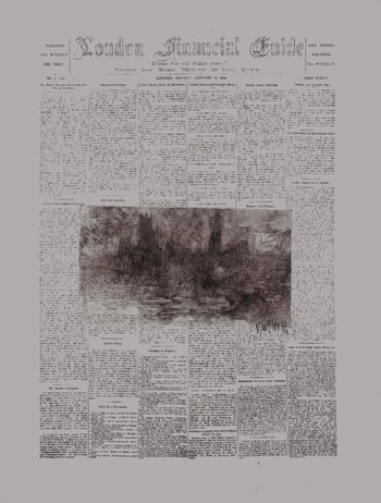 Financial Times : Westminster etching on London Financial newspaper by Wayne Sleeth