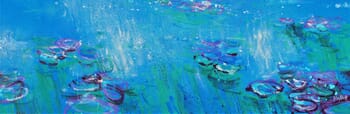 Giverny : panorama with fluorescent blue by Wayne Sleeth
