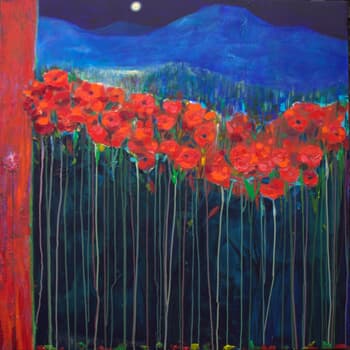  La nuit la lune faisait chanter les fleurs brûlées au soleil de juillet. von François Pagé