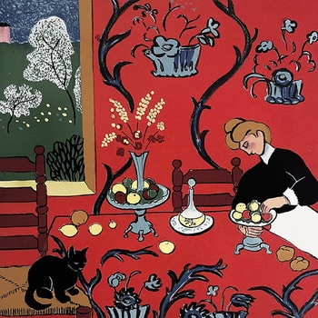 Matisse's cat - Harmony in red by Mychael Barratt