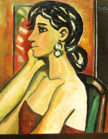 Jeune Femme pensive by Michel de Gouttes