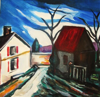 Paysage au ciel d'orage par Michel de Gouttes