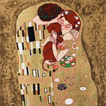 The kiss - Gustav Klimt's dog by Mychael Barratt