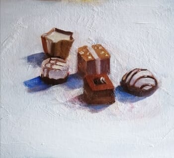 Five chocolates by Rosemary Burn