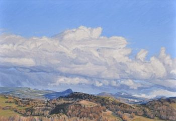 January 30, Evening Clouds over the Roches de Mariol by Anne Baudequin