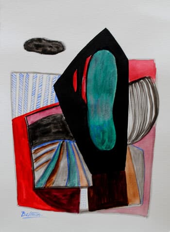 Paysage abstrait au nuage noir von Pierre-Yves Beltran