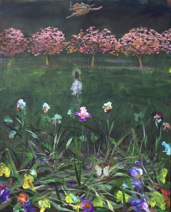  Hermès venant au secours de Flore suite à la survenue d'un coup de vent dans son jardin. par François Pagé