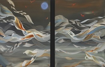 Candrakala Diptych by Novi Lim