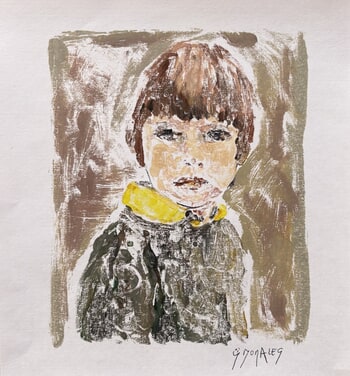 Monotype au col jaune by Géraldine Morales