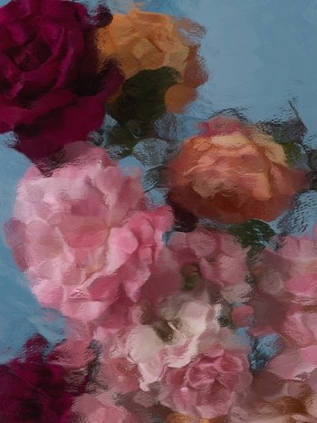 ROSES ON BLUE III by Andrea Zvadova