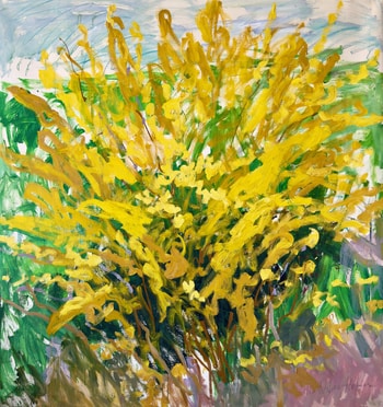 Forsythia in my garden von Lilia Orlova-Holmes