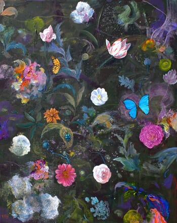 Mes baisers ne savaient dormir sans les tiens immortels alors après l'orage nous allions au jardin les unir sans fin. von François Pagé