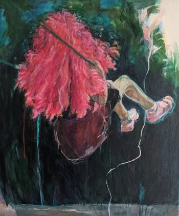 Little Miss Pink Wig Flying High von Brenda Ullrich