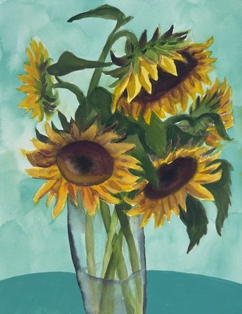 Sunflowers on Mint von Michael Pfleghaar