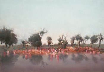 Saplings in Flooded Field par Nick Offer